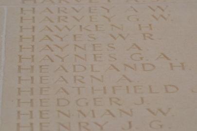 Harry headland s inscription at thiepval